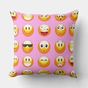 pastel rosa emoji kudde