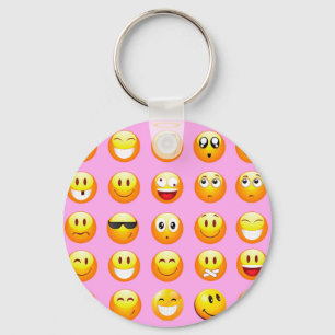 pastel rosa emoji nyckelring