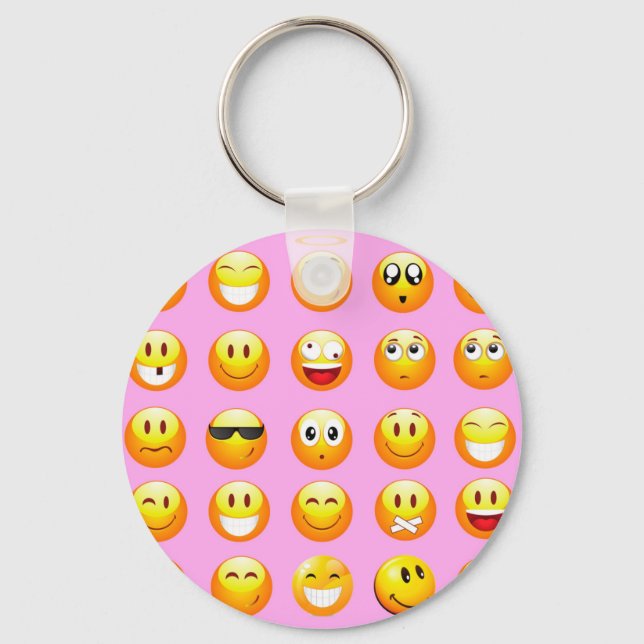 pastel rosa emoji nyckelring (Framsida)