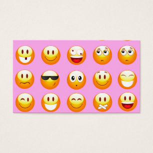 pastel rosa emoji visitkort