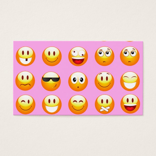 pastel rosa emoji visitkort (Framsidan)