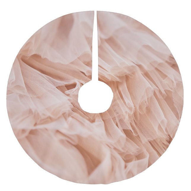 Pastel Rosa Fabric: Elegant Struktur. Julgransmatta Borstad Polyester (Framsidan)
