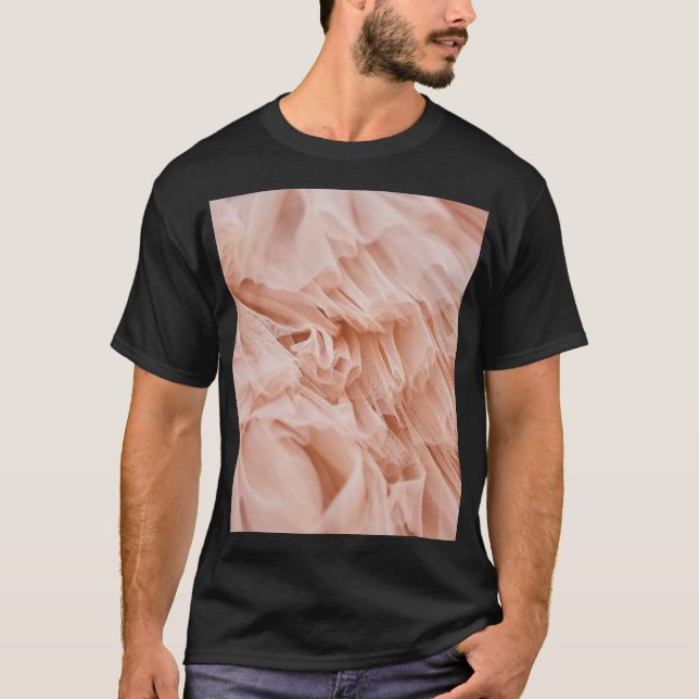 Pastel Rosa Fabric: Elegant Struktur. T Shirt (Framsida)