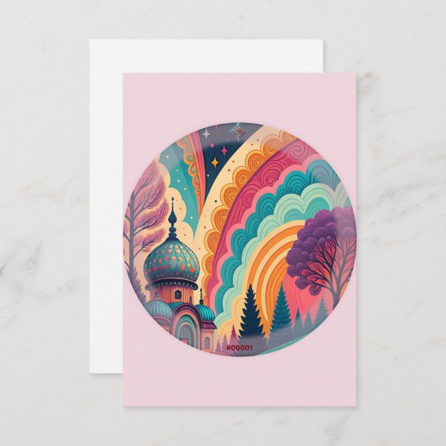 Pastel Rosa Fairytale - tackkort - Anpassa Tack Kort (Fram/baksida)