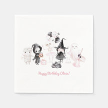 Pastel rosa Flickans halloween-födelsedag