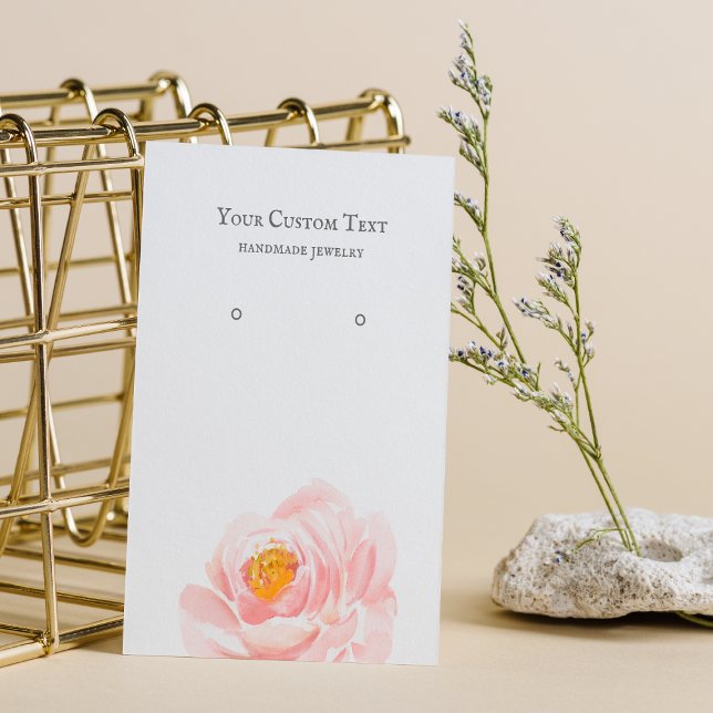 Pastel Rosa Flower Jewelry Earring Visning Card Visitkort (Skapare uppladdad)