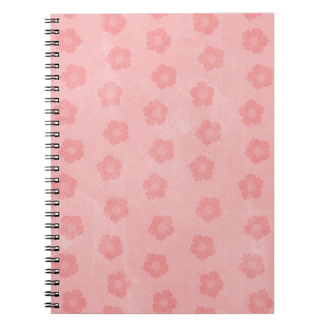 Pastel Rosa Flowers Anteckningsbok (Framsidan)