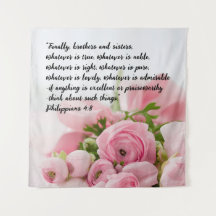 Pastel Rosa Flowers Bible Verse