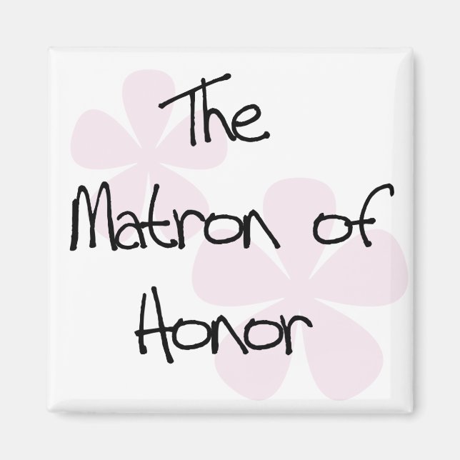 Pastel Rosa Flowers Matron of Honor Magnet (Framsidan)