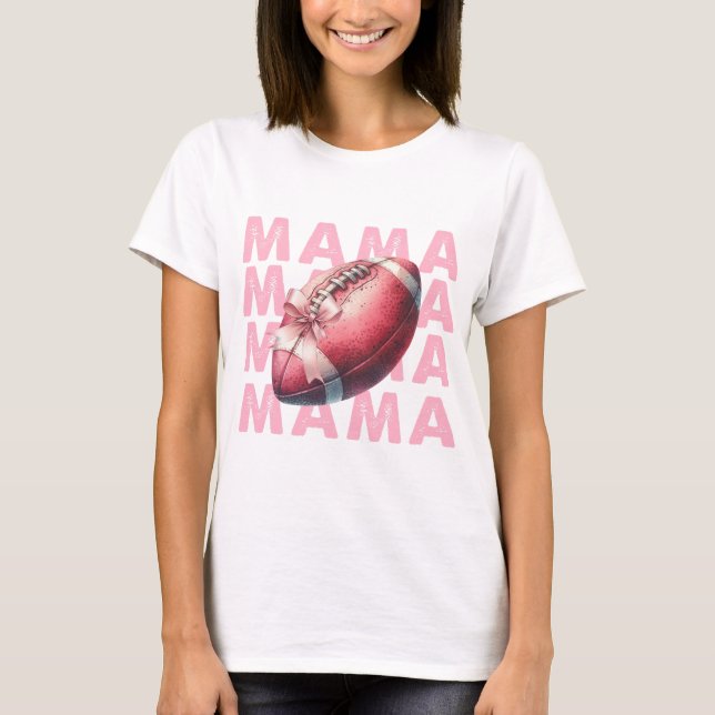 PASTEL ROSA FOOTBALL MAMMA T SHIRT (Framsida)