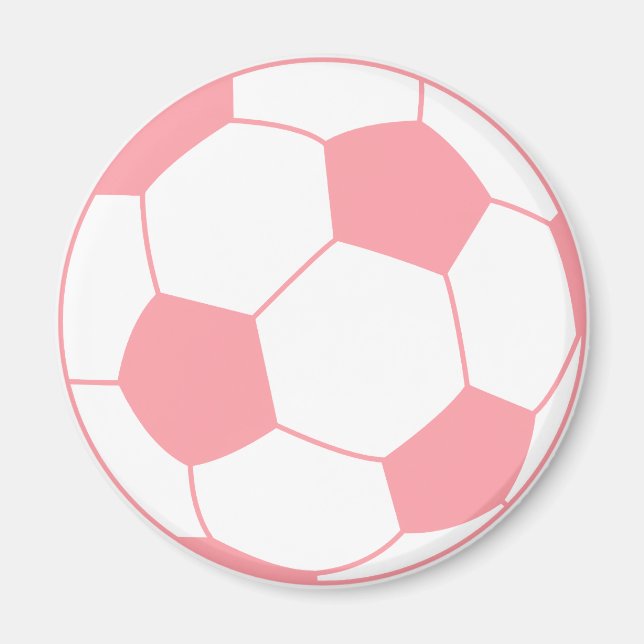 Pastel Rosa fotboll Magnet (Framsidan)
