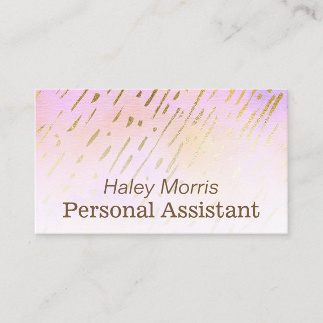 Pastel Rosa Freelance Personal Assistant Visitkort (Framsida)
