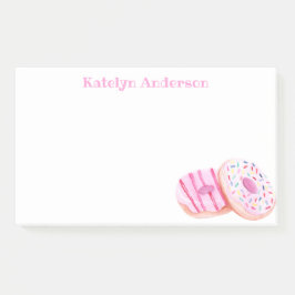 Pastel Rosa Frosted Donuts Personlig Post-it Block