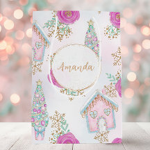 Pastel Rosa Gingerbröd Personlig jul