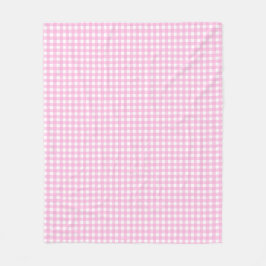Pastel Rosa Gingham Mönster Fleecefilt