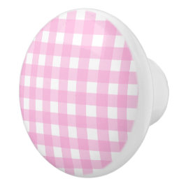 Pastel Rosa Gingham Mönster Knopp