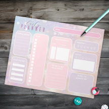 Pastel Rosa Girly Cute Daily Planner