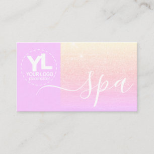 Pastel Rosa Glam Logotyp Template Luxury Glitter Visitkort