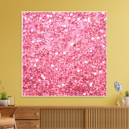 Pastel Rosa Glitter Canvastryck