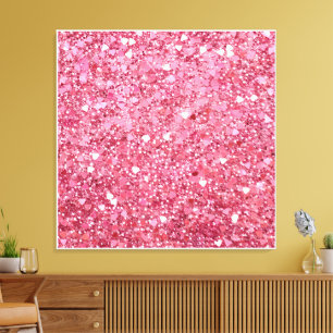 Pastel Rosa Glitter Canvastryck