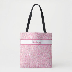 Pastel Rosa Glitz och Glam Monogrammed Tygkasse