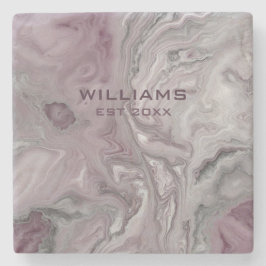 Pastel Rosa Grått Marble Struktur Personlig Stenunderlägg