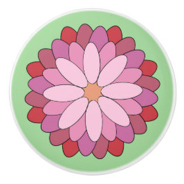 Pastel Rosa Grönt Asian Medallion Blommigt Knopp