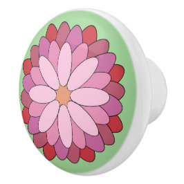 Pastel Rosa Grönt Asian Medallion Blommigt Knopp