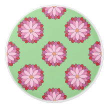Pastel Rosa Grönt Asian Medallion Blommigt