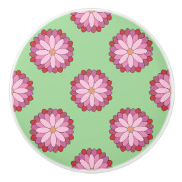 Pastel Rosa Grönt Asian Medallion Blommigt Knopp