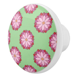 Pastel Rosa Grönt Asian Medallion Blommigt Knopp