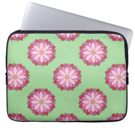 Pastel Rosa Grönt Asian Medallion Blommigt Laptop Fodral