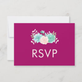 Pastel Rosa & Grönt Blommigt Bouquet OSA Kort
