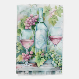 PASTEL ROSA & GRÖNT VIN FLASKA & GLASSER