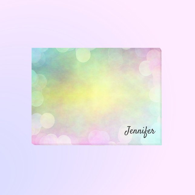 Pastel Rosa Gult DIY Namn Personlig Post-it Block (Skapare uppladdad)