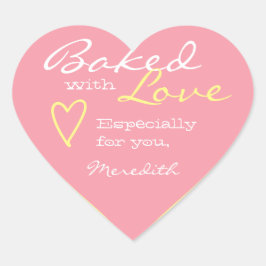 Pastel Rosa Gult Enkelt gjord Kärlek Heart-form Hjärtformat Klistermärke