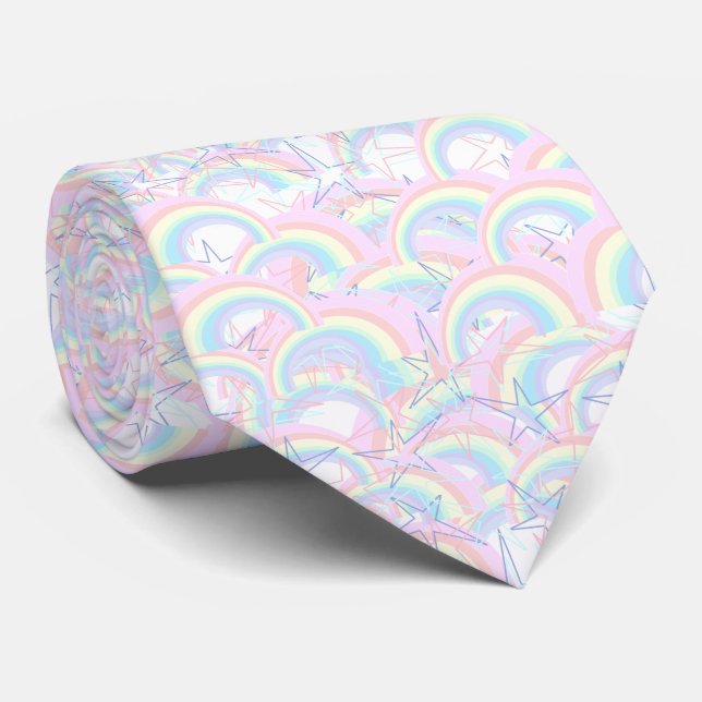 Pastel Rosa Gult Orange, Aqua Rainbow Stars Slips (Rullad)
