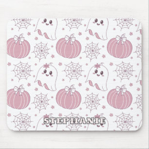Pastel Rosa Halloween Seamless Mönster (3) Musmatta