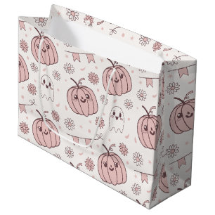 Pastel Rosa Halloween Sömlös Mönster (2)
