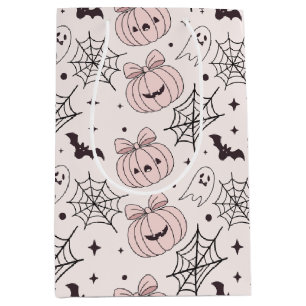 Pastel Rosa Halloween Sömlös Mönster (5)