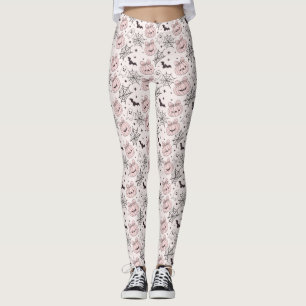 Pastel Rosa Halloween Sömlös Mönster (5) Leggings