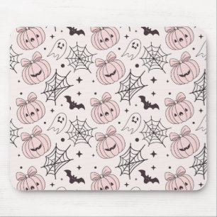 Pastel Rosa Halloween Sömlös Mönster (5) Musmatta