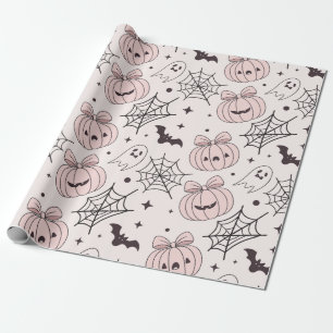Pastel Rosa Halloween Sömlös Mönster (5) Presentpapper