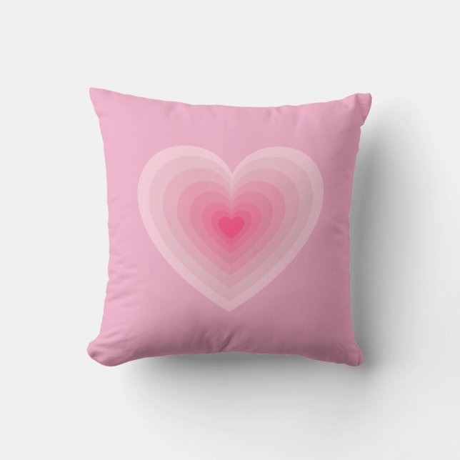 Pastel Rosa Heart Design - Modern Kärlek-symbol Kudde (Framsida)