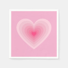 Pastel Rosa Heart Design - Modern Kärlek-symbol Pappersservett
