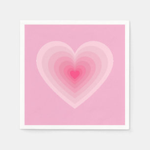 Pastel Rosa Heart Design - Modern Kärlek-symbol Pappersservett