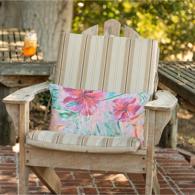 Pastel Rosa Hibiscus Flower Dekorativ kudde (Stol)