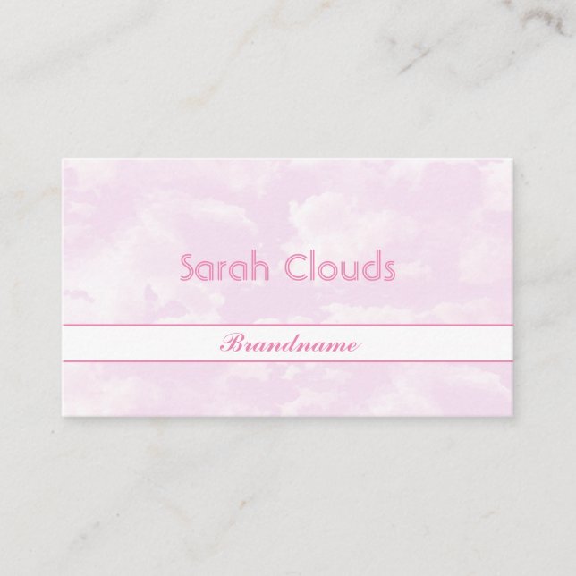 Pastel Rosa Himlar Clouds Trendig Girls Stil Visitkort (Framsida)