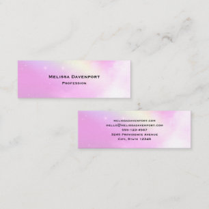 Pastel Rosa Himlar med Gult Rainbow Mini Visitkort