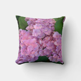 Pastel rosa Hortensia hydrangea blommor Kudde